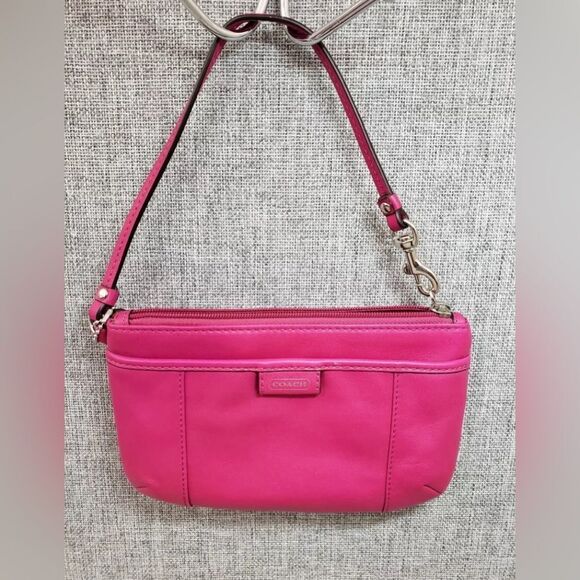 Coach Handbags - EUC Coach Barbie-Pink Leather Small Wristlet Bag
